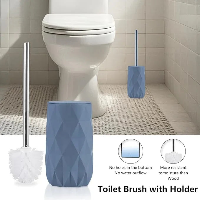 Liuonnam Bathroom Accessories Set 5-Piece Plastic Gift Set with Toilet Brush Holder, Toothbrush Holder, Toothbrush Cup, Soap Dispenser, Soap Dish(Grey) - ModernBath
