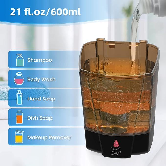 SVAVO Automatic Soap Dispenser Hand Soap Dispenser Wall Mount 600m/21fl.oz, Touchless Electric Sensor Pump Battery Operated for Offices Home Kitchen Bathroom Hotel Restaurant Commercial - ModernBath