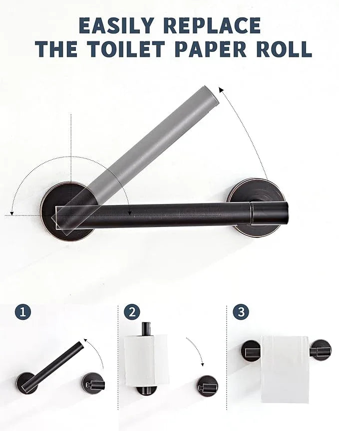 Bronze Toilet Paper Holder SUS304 Stainless Steel Double Post Pivoting Toilet Paper Roll Holder Wall Mounted Toilet Tissue Holder for Commercial Bathroom RV Oil Rubbed Bronze - ModernBath