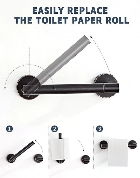 Bronze Toilet Paper Holder SUS304 Stainless Steel Double Post Pivoting Toilet Paper Roll Holder Wall Mounted Toilet Tissue Holder for Commercial Bathroom RV Oil Rubbed Bronze - ModernBath