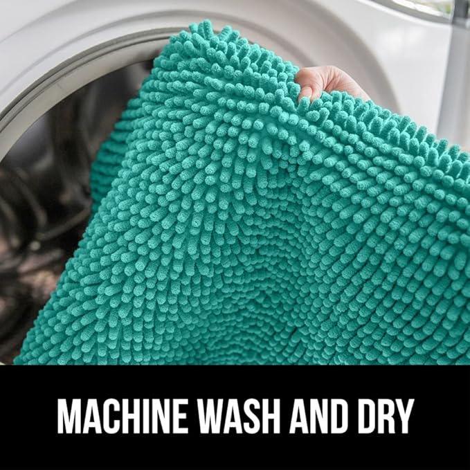 GORILLA GRIP Bathroom Rug Sets, Soft Chenille 2 Piece Area Rugs Set, Toilet Base Mat and 30x20 Carpet, Absorbent Microfiber Washable Mats Dry Quickly, Home Décor and Bath Room Accessories, Turquoise - ModernBath