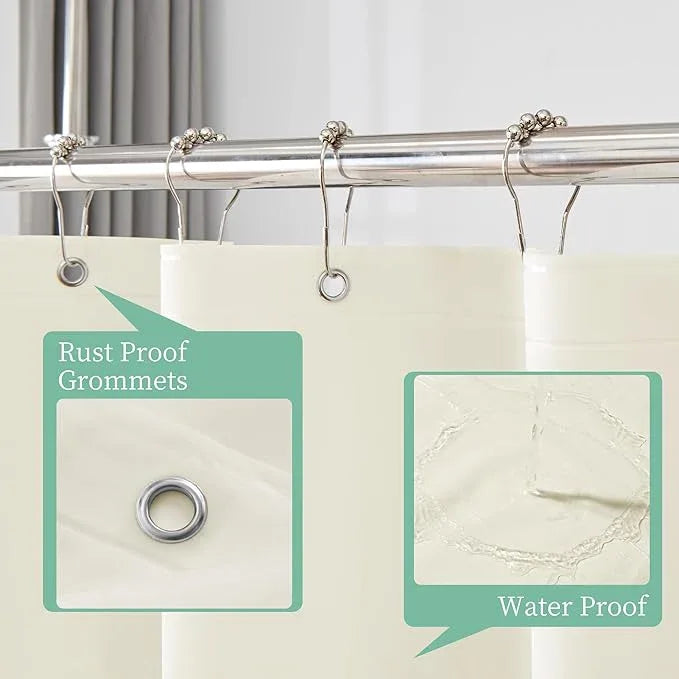 Mrs Awesome Beige Shower Curtain Liner with 3 Magnets, 72x72 Premium Flexible Sturdy Plastic Shower Curtain for Bathroom Lightweight & Waterproof, Beige - ModernBath