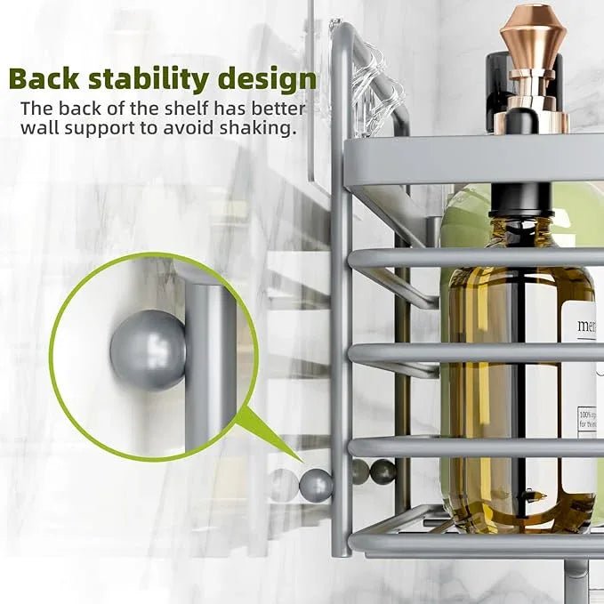 Yougai Shower Caddy 3 Pack, Adhesive Shower Shelf Organizer Rack, Rustproof Stainless Steel Bathroom Organizers and Storage, Large Capacity Wall Mounted No Drilling Bathroom Accessories - ModernBath