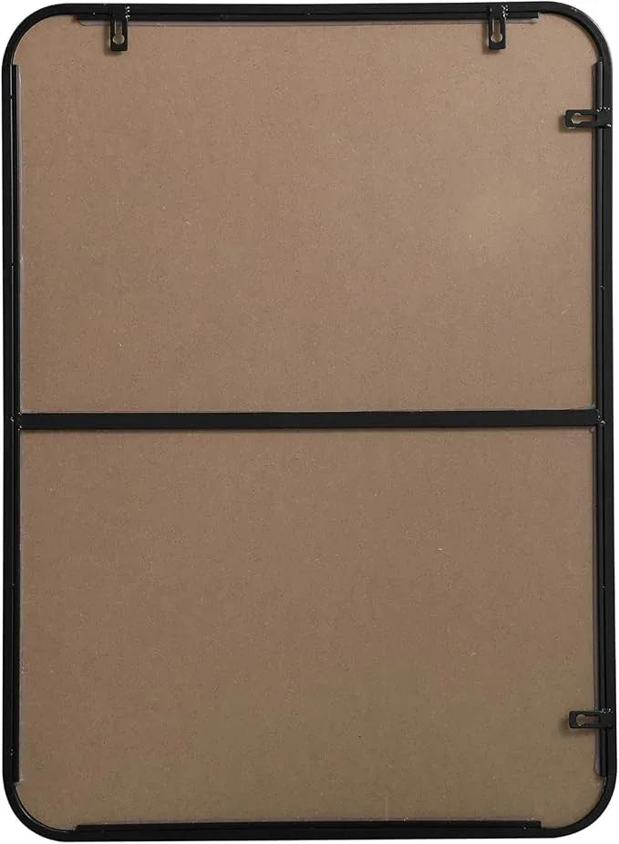 ARS Concepts Aura, Soft Corner Metal Rectangular Mirror 22X30 Inch in, Modern, Black - ModernBath