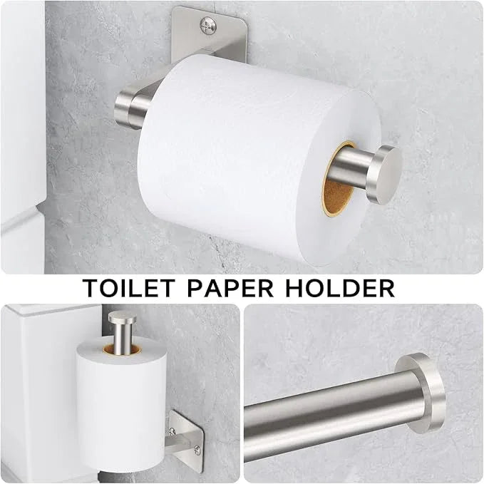 20 Pieces Bathroom Accessories Set, Brushed Nickel Bathroom Hardware Set, 24 inch Towel Bar, Towel Racks for Bathroom, Robe Towel Hooks, Toilet Paper Holder Wall Mounted - ModernBath