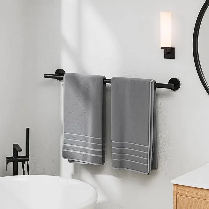 Matte Black Towel Bar 24 Inch, Thicken Towel Rack for Bathroom Wall, SUS304 Stainless Steel Towel Rod, Modern Home Decor (Total Length 26-Inch) - ModernBath