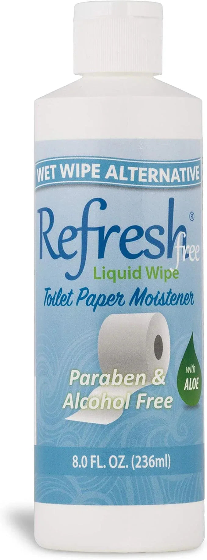 Refresh Liquid Wipe Free - Toilet Paper Foam Dispenser Refill for Sensitive Skin – Flushable Wet Wipe Alternative with Witch Hazel & Aloe – Alcohol & Paraben Free, 8 oz Refill - ModernBath