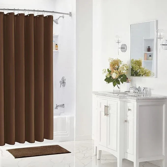 Gibelle Stall Small Shower Curtain Liner 36 x 72 Inches, Brown Shower Curtain Liner, Washable Waterproof Fabric Shower Liner for Bathroom, Machine Washable - ModernBath