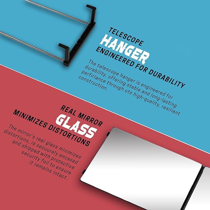 The 360 Mirror - 3 Way Mirror for Self Hair Cutting - Adjustable Trifold Barber Miror to Cut Your Own Hair - Tri Fold Self Haircut System for Men and Women Braiding - Three Sided Miror for Haircuts - ModernBath