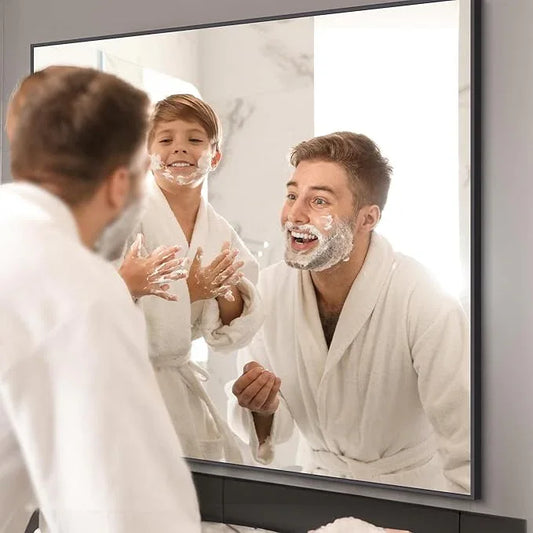 KOCUUY Black Bathroom Mirror, 40"x48" Large Rectangular Mirror with Metal Frame, Black Vanity Mirror with Modern Design for Bathroom, Living Room, Entryway, Hang Horizontal/Vertical - ModernBath