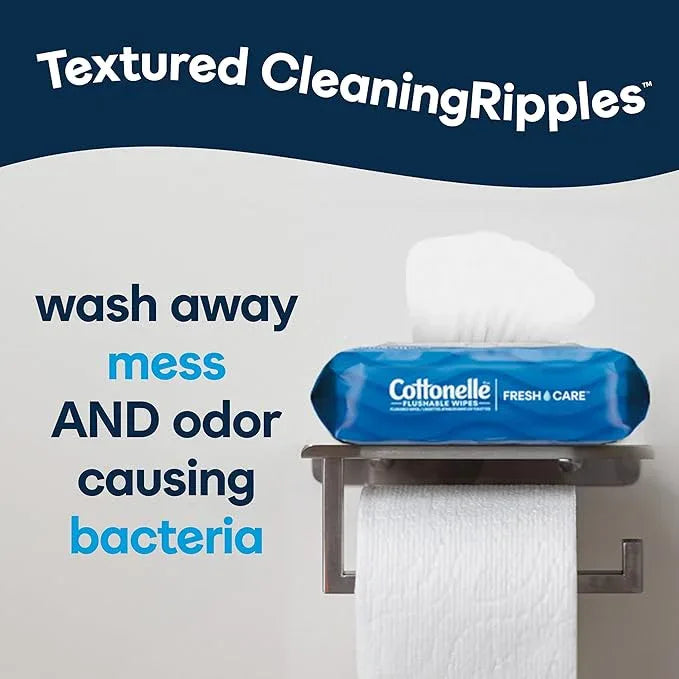 Cottonelle Fresh Care Flushable Wet Wipes, Adult Wet Wipes, 4 Flip-Top Packs, 42 Wipes Per Pack (168 Total Wipes), Packaging May Vary - ModernBath