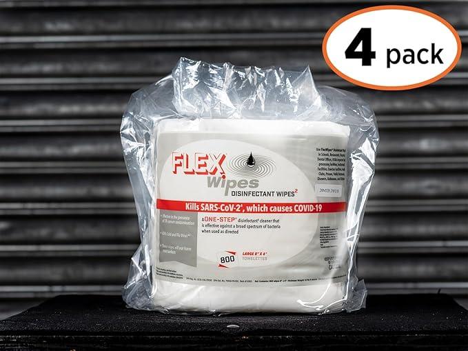 Flex Wipes 10802 Disinfecting Wipes, 4 Rolls Per Case; 8" x 6" Wipe in Rolls of 800 - ModernBath
