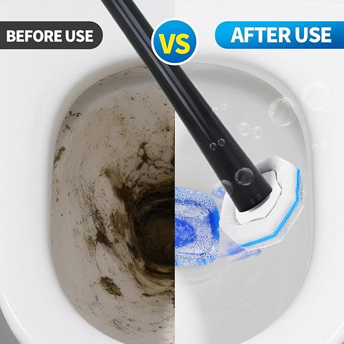 Disposable Toilet Bowl Brush with 36 Toilet Wand Refills Pads Replacement Heads, Toilet Cleaning Stick,Toilet Bowl Cleaner Wands Holder and Set, Toilet Cleaning System Starter Kit - ModernBath