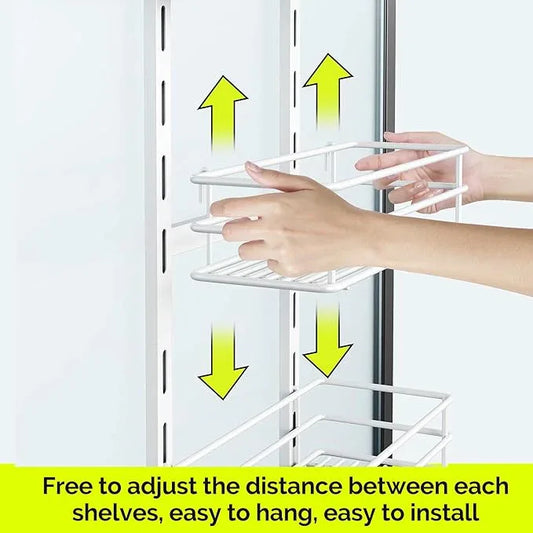 Orimade Over The Door Shower Caddy Adjustable 3 Tier White,Bathroom Hanging Organizer Shelf Rustproof with 4 Hooks,Shower Basket with Soap Holder and Suction Cup - ModernBath