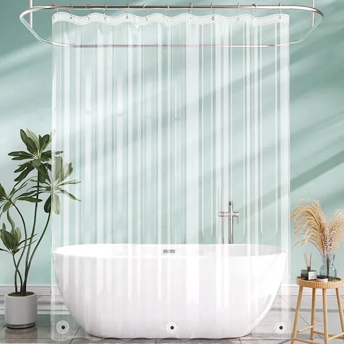 AmazerBath Extra Long Shower Curtain Liner 72x108, Clear Shower Curtain Liner Tall, Waterproof Plastic Shower Liner, Washable PEVA Shower Curtain with 3 Magnets and 12 Rustproof Metal Grommets - ModernBath
