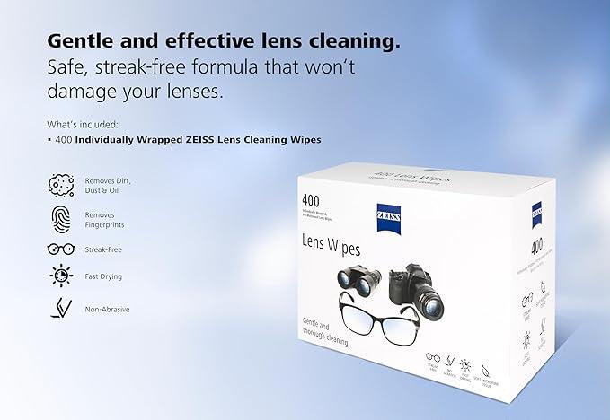 ZEISS Pre-Moistened Alcohol Wipes, Glasses Cleaner, 400 Count - ModernBath