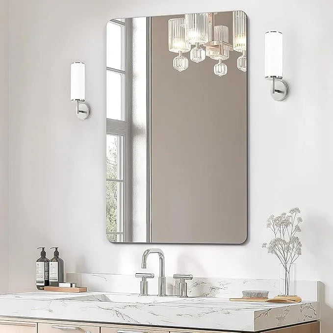 USHOWER Frameless Bathroom Mirror for Over Sink, 24x36 Inch Rectangle Wall Vanity Mirror for Bathroom, Bedroom, Entryway, Polished Edge, Tempered Glass - ModernBath