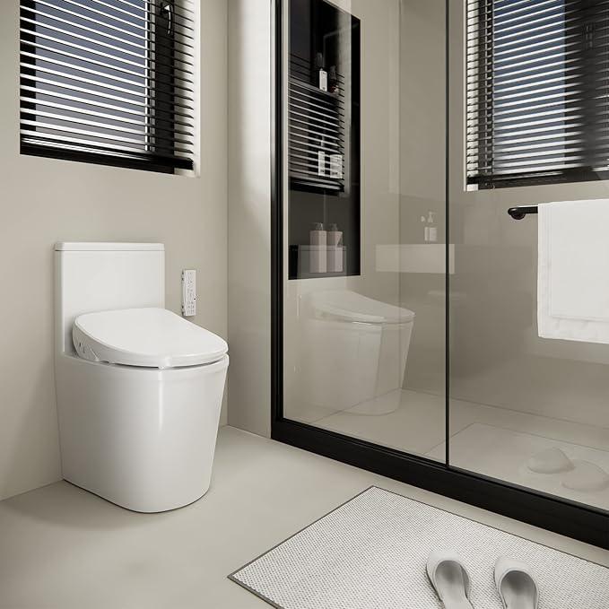 Bejoan X1 Electric Bidet Seat for Elongated Toilets with Remote Control- Electronic Heated Toilet Seat with Endless Warm Water and Multifunctional Wash Functions，White，Easy Installation - ModernBath