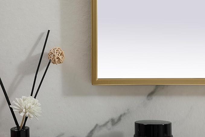 Illuminate, Metal Frame Arch Mirror 39X24 Inch in, Modern, Brass - ModernBath