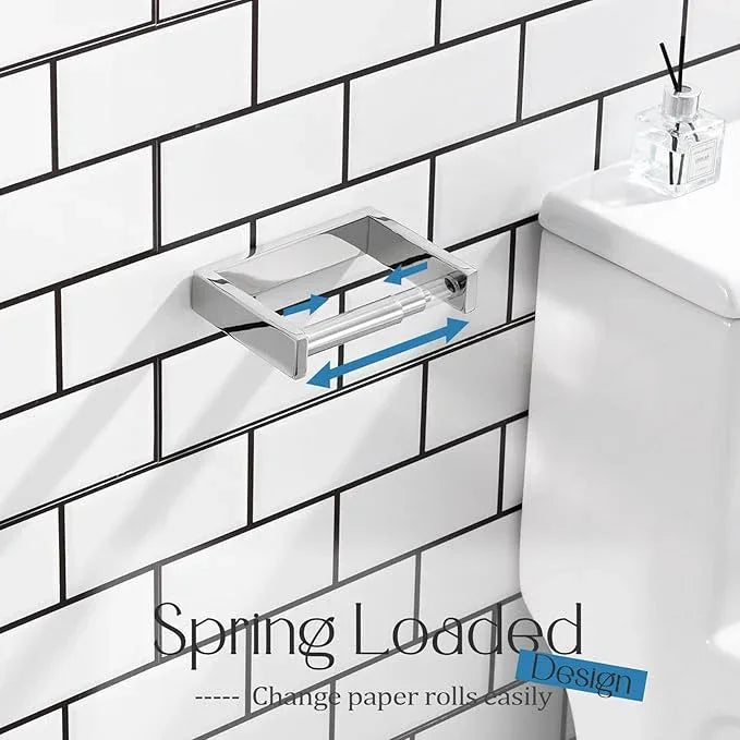 KOKOSIRI Toilet Paper Holder Spring Loaded Bathroom Toilet Roll Holder Wall Mount Stainless Steel Polished Chrome B2011CH - ModernBath