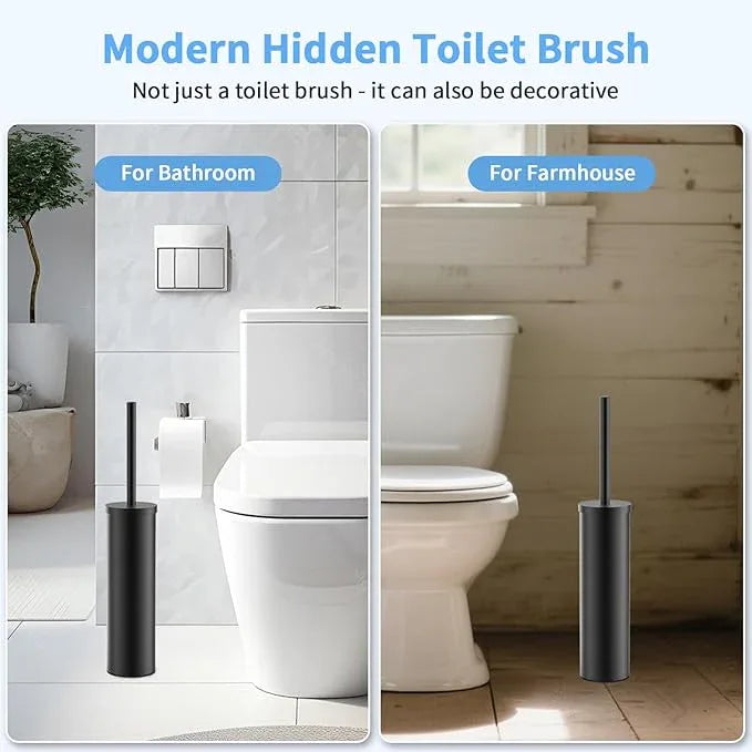 Stainless Steel Toilet Brush and Holder Set Oil Rubbed Matte Black Heavy Duty Toilet Bowl Brush with Long Handle for Bathroom and Farmhouse - ModernBath