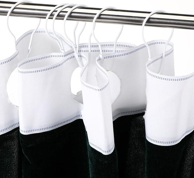 Queekay 100 Pieces Metal Shower Curtain Hooks Hanging Clips Metal Practical Shower Curtain Rings Hangers for Bathroom Bedroom Kitchen Home Applications(White,2.7x1.5'') - ModernBath