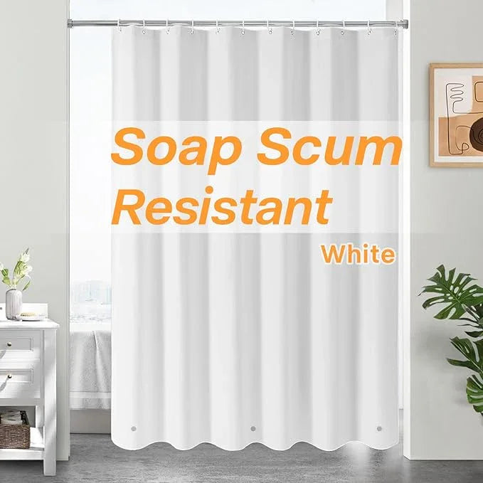 Gibelle PEVA Shower Curtain Liner - White Shower Liner for Bathroom, Waterproof Plastic Shower Curtain Liner, 72x72 Inches - ModernBath