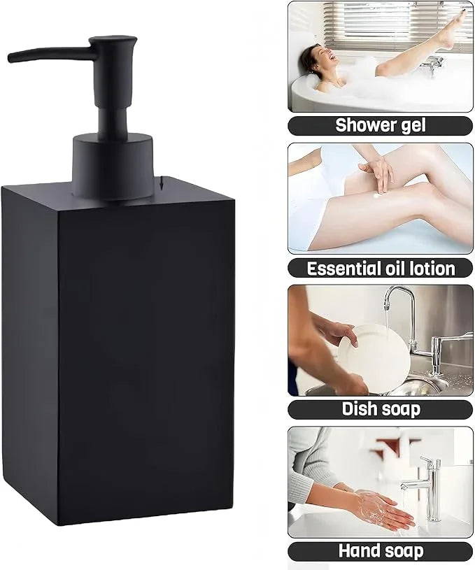 Jincrop 5-Piece Matte Black Bathroom Accessory Set - Modern Design Set with Soap Dispenser, 2 Tumbler Cups, Soap Dish & Toothbrush Holder - ModernBath