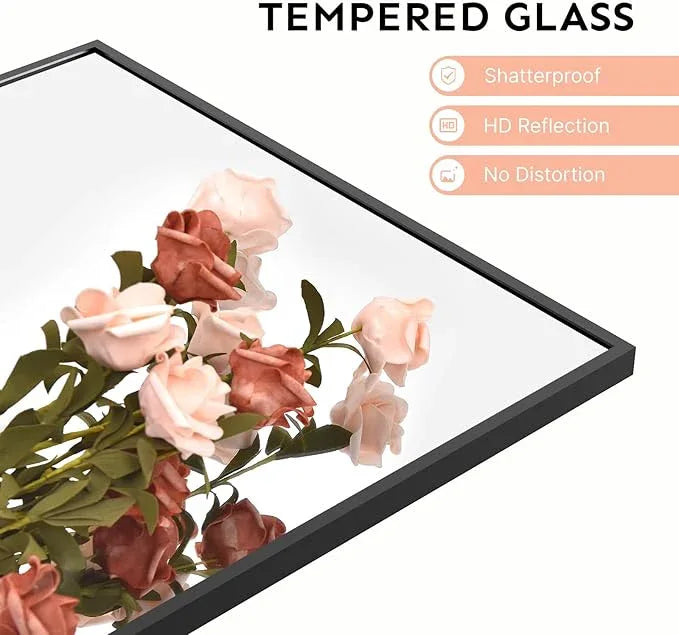 Kosmonia 48x14 Inch Full Length Tempered Glass Door Mirror - Over The Door Hanging, No Drill Installation, Suitable for Bedroom & Closet, Sturdy Hanging Design - ModernBath