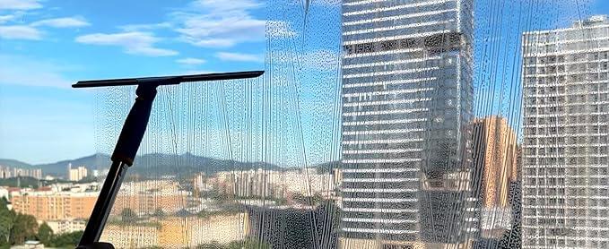 ITTAHO Shower Squeegee for Glass Doors, All-Purpose Extendable Window Squeegee with 2 Blades and Stainless Steel Pole, Window Cleaner Tool for Shower Doors, Windows, Bathroom and Car Windshields - ModernBath