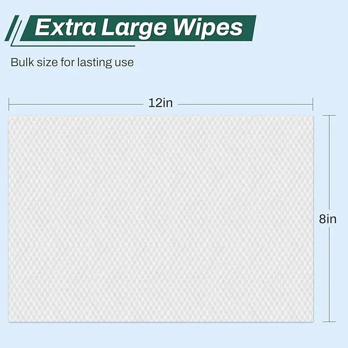 [360 Count] Adult Wipes for Elderly, 8" x 12" Extra Large Adult Wipes for Incontinence & Cleansing - Disposable Washcloth for Elderly Bathing No-Rinse - Vitamin E & Aloe - ModernBath