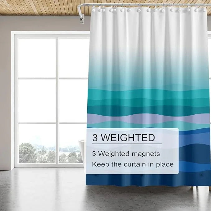 TIKABC Shower Curtain Liner, 4G PEVA Shower Liner, Plastic Waterproof Shower Curtains, 72x72 inch with Grommet Holes 3 Magnetic Weights - ModernBath