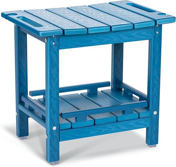 nalone Shower Bench, HDPE Shower Benches for Inside Shower, Small Shower Chair Seat for Shaving Legs with Storage Shelf & Handles, Indoor and Outdoor Use (Navy Blue) - ModernBath