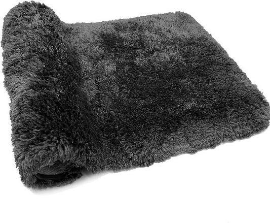 FIFU Bathroom Runner Rug 24" W x 60" L, Bath Mats for Bathroom, Bedroom & Kitchen, Non-Slip Rubber Latex Backing, Comfort & Soft Shower Bathmat & Carpet for Sink, Home & Hallways, Black - ModernBath