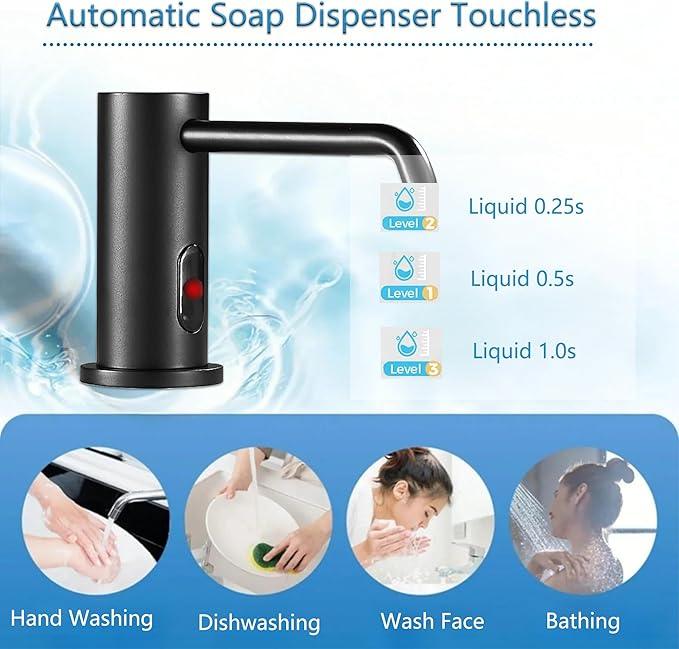 Automatic Soap Dispenser Touchless for Kitchen and Bathroom, Sink Built in Commercial Electric Soap Dispenser,Upgraded Infrared Sensors Brass Material, with Bottle and Pump 33.81oz/1000ml - ModernBath