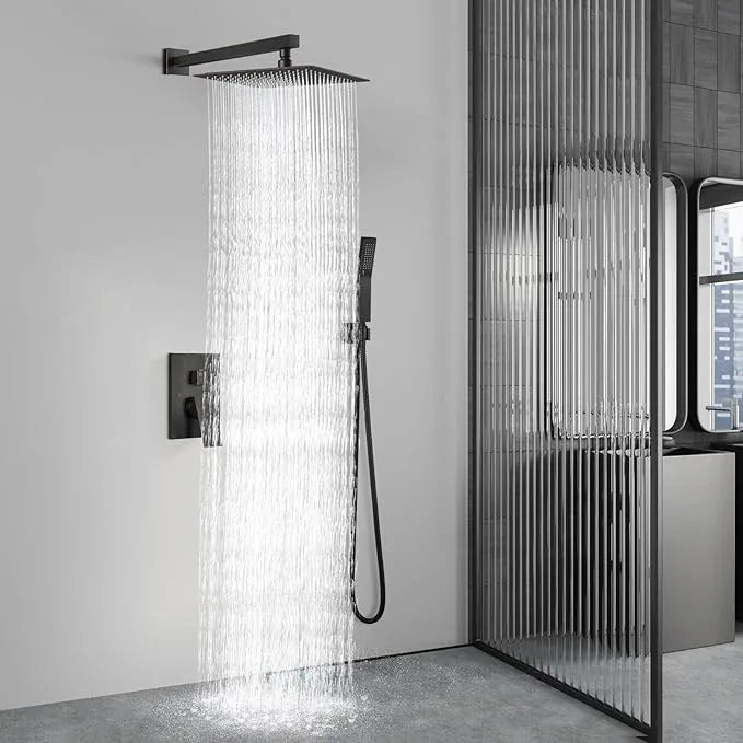 Aolemi Shower Faucet Set Rain Shower System with Handheld Spray Bathroom Shower Combo Rough-in Valve and Shower Trim Kit Included Oil Rubbed Bronze 16 Inch Wall Mount Shower Head - ModernBath