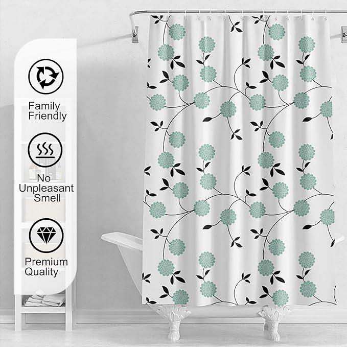 TIKABC Shower Curtain Liner, 4G PEVA Shower Liner, Plastic Waterproof Shower Curtains, 72x72 inch with Grommet Holes 3 Magnetic Weights - ModernBath