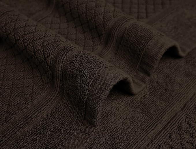 Avalon Towels Brown Bath Mat - 100% Cotton Set of 2 Absorbent Bathmat - Bathroom Mats Quick Dry Bath Mats for Bathrooms (22x34 Inches) - ModernBath