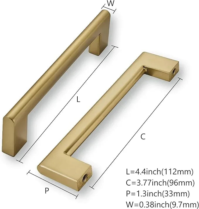 khtumeware 3-3/4 Inch Hole Center 6 Pack,Champagne Bronze Cabinet Pulls Heavy Duty Solid Satin Brass Kitchen Drawer Handle Antique Cabinet Hardware for Bathroom, Drawer, Cabinet - ModernBath