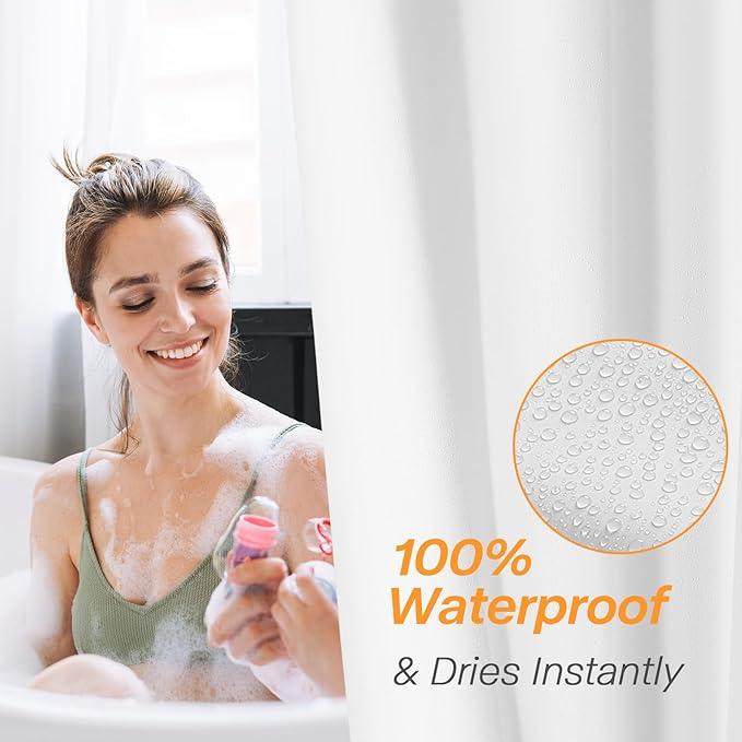 Gibelle PEVA Shower Curtain Liner - White Shower Liner for Bathroom, Waterproof Plastic Shower Curtain Liner, 72x72 Inches - ModernBath