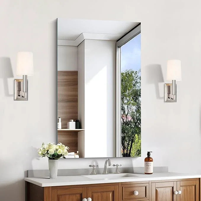KOCUUY Frameless Mirror, 24"x40" Bathroom Mirror for Over Sink, Large Rectangle Mirror for Wall, Upgraded Shatterproof, Unframed Vanity Mirror for Bathroom, Bedroom, Living Room, Entryway - ModernBath