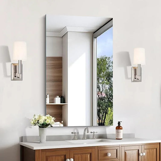 KOCUUY Frameless Mirror, 24"x40" Bathroom Mirror for Over Sink, Large Rectangle Mirror for Wall, Upgraded Shatterproof, Unframed Vanity Mirror for Bathroom, Bedroom, Living Room, Entryway - ModernBath