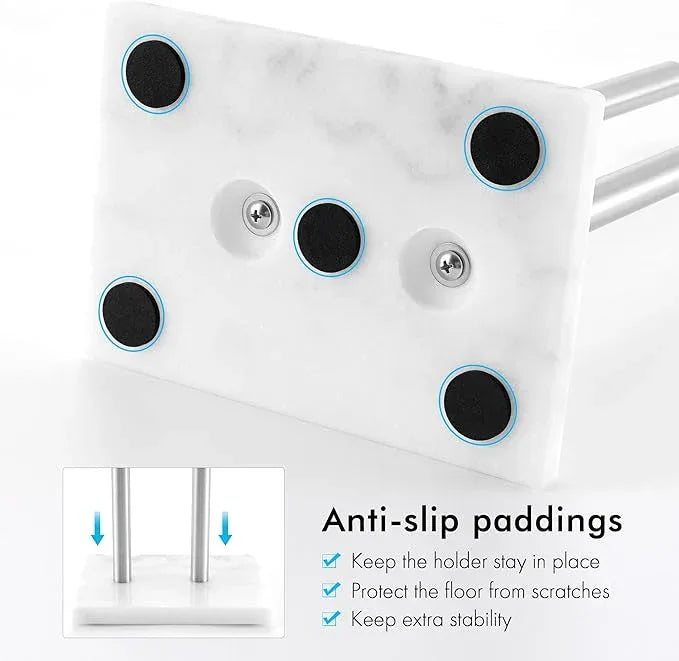 KES Toilet Paper Holder Stand 29.5 Inches, Free Standing Toilet Paper Storage with Marble Base Toilet Roll Holder for Bathroom, SUS304 Stainless Steel Brushed Finish, BPH288-2 - ModernBath
