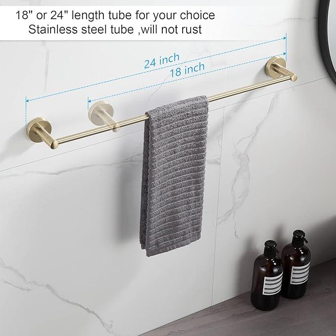 BGL Bathroom Accessory Set Brushed Gold 4 Pieces Towel Rack Set - ModernBath