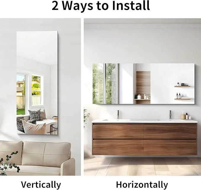 CILIBER Frameless Mirror, 24x60 Inch Large Bathroom Mirrors for Wall, Upgraded Shatterproof Rectangle Vanity Mirror Over Sink with Polished Edge for Bathroom,Bedroom,Living Room and Entryway - ModernBath
