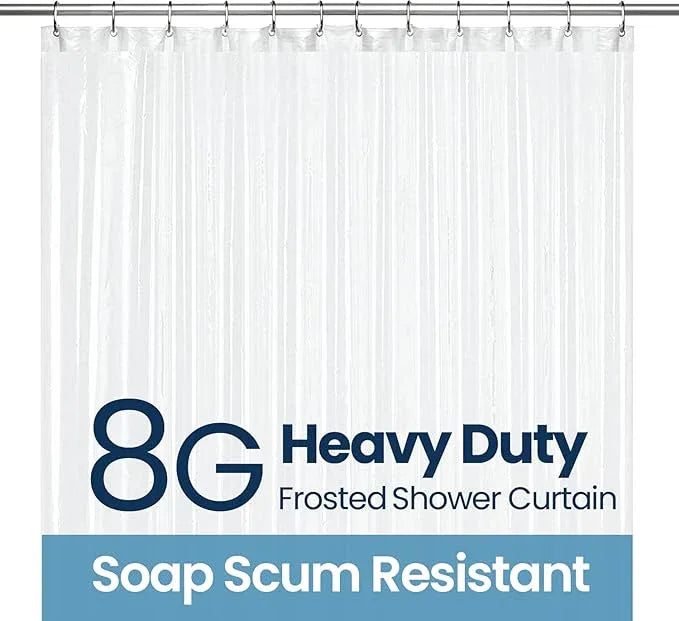 LiBa Bathroom Shower Curtain Waterproof Plastic Shower Curtain Premium PEVA Non-Toxic with Rust Proof Grommets Frosted 8G Bathroom Accessories 72x72 - ModernBath