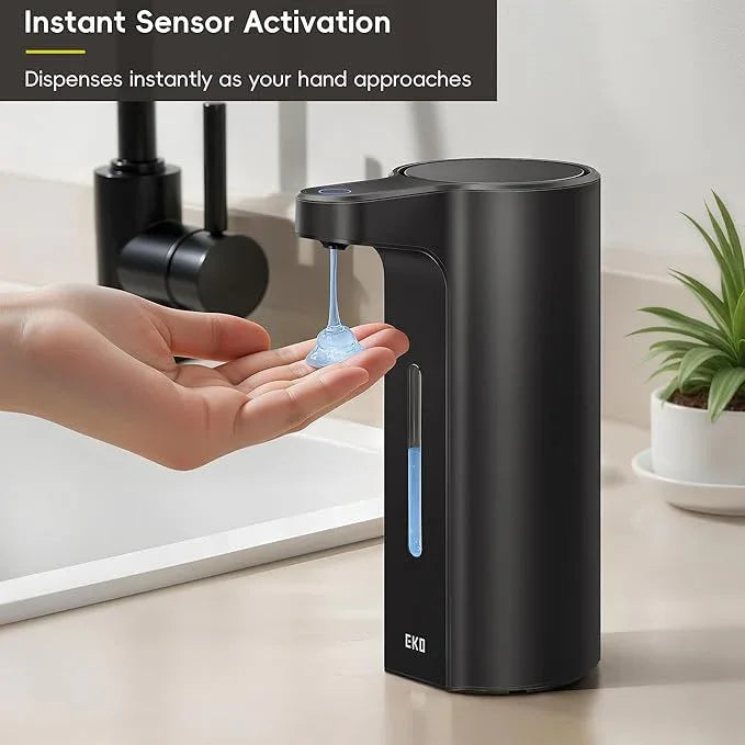 EKO Aroma Pro 13.5 fl oz Touchless Automatic Liquid Soap Dispenser, Rechargeable Hand & Dish Soap Dispenser for Bathroom and Kitchen, Waterproof, Adjustable Volume Control (Matte Black) - ModernBath