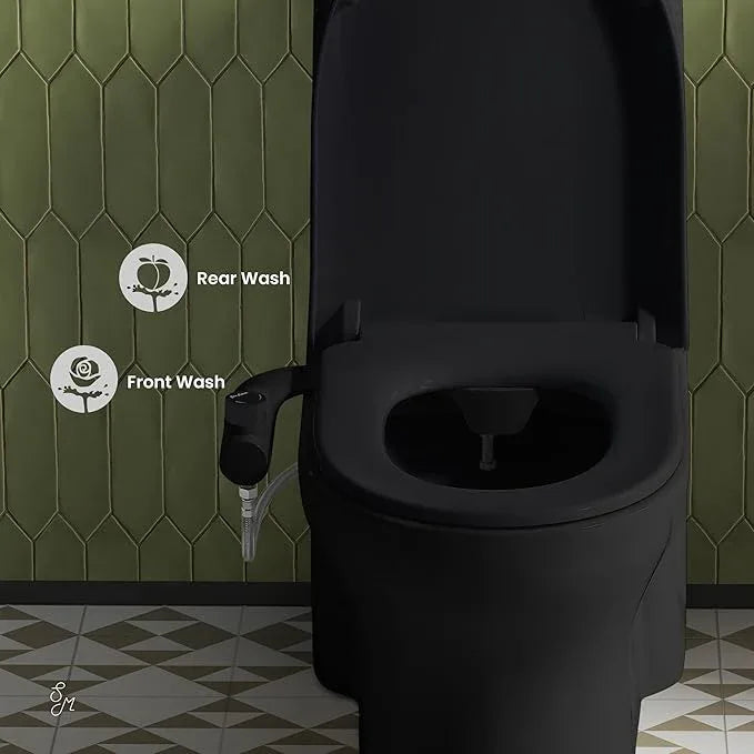 Swiss Madison Aqua Non-Electric Bidet Toilet Attachment in Matte Black with Black Knob - ModernBath