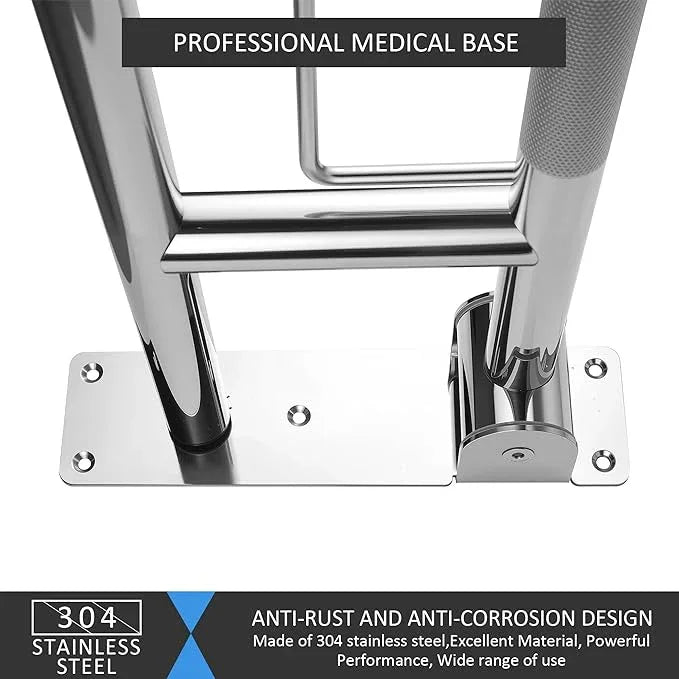 Handicap Grab Bar, 29.5 Inch Stainless Steel Toilet Safety Rails, Disabled Flip-Up Bathroom Grab Bars with Paper Holder, Anti-Slip Toilet Handrails Hand Grips Handicap Grab Bars for Elderly - ModernBath