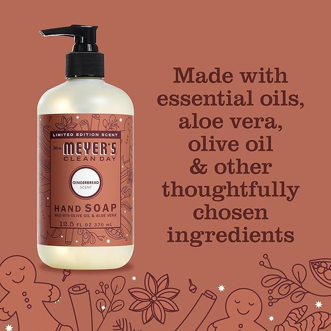 Mrs. MEYER'S CLEAN DAY Liquid Hand Soap, Gingerbread Scent, 12.5 fl oz (Pack of 3) - ModernBath